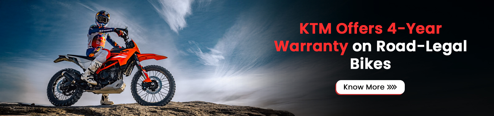 KTM Offers 4-Year Warranty on Road-Legal Bikes