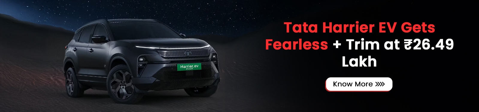 Tata Harrier EV Gets Fearless+ Trim at ₹26.49 Lakh