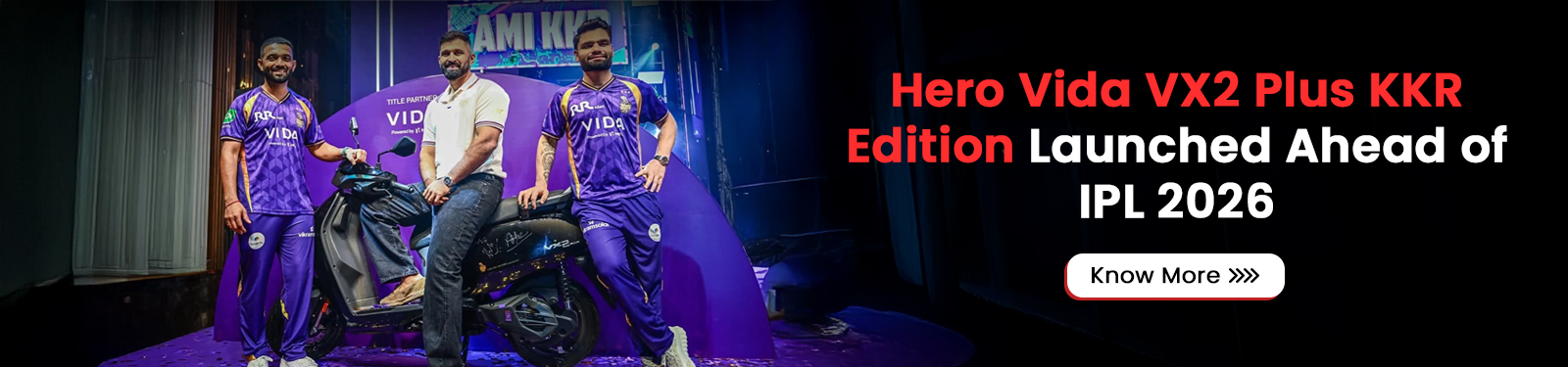 Hero Vida VX2 Plus KKR Edition Launched Ahead of IPL 2026