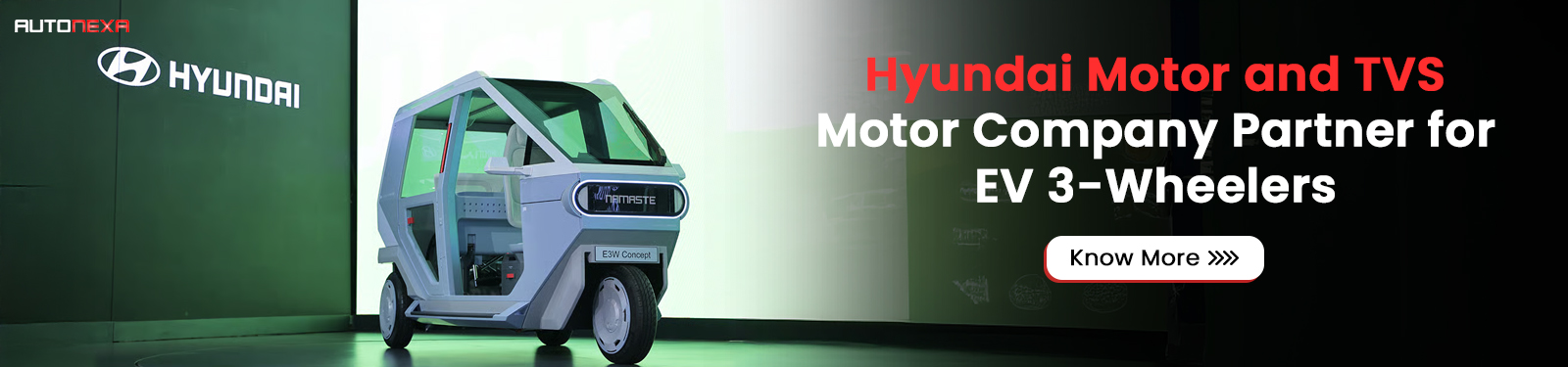 Hyundai Motor and TVS Motor Company Partner for EV 3-Wheelers