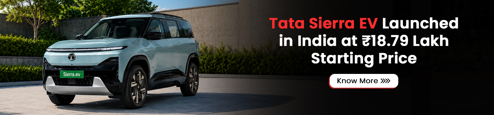 Tata Sierra EV Launched in India at ₹18.79 Lakh Starting Price