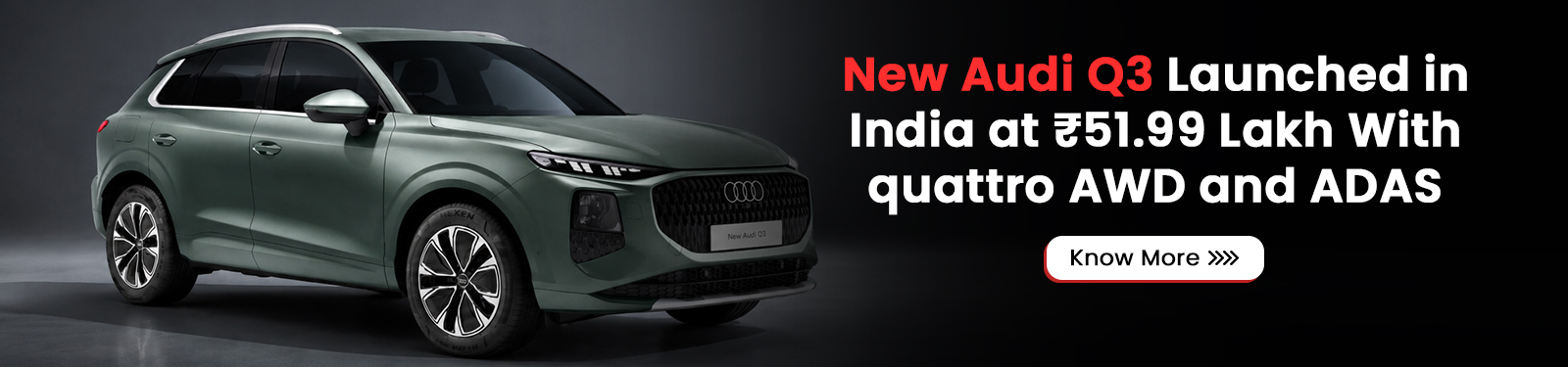 New Audi Q3 Launched in India at ₹51.99 Lakh With quattro AWD and ADAS