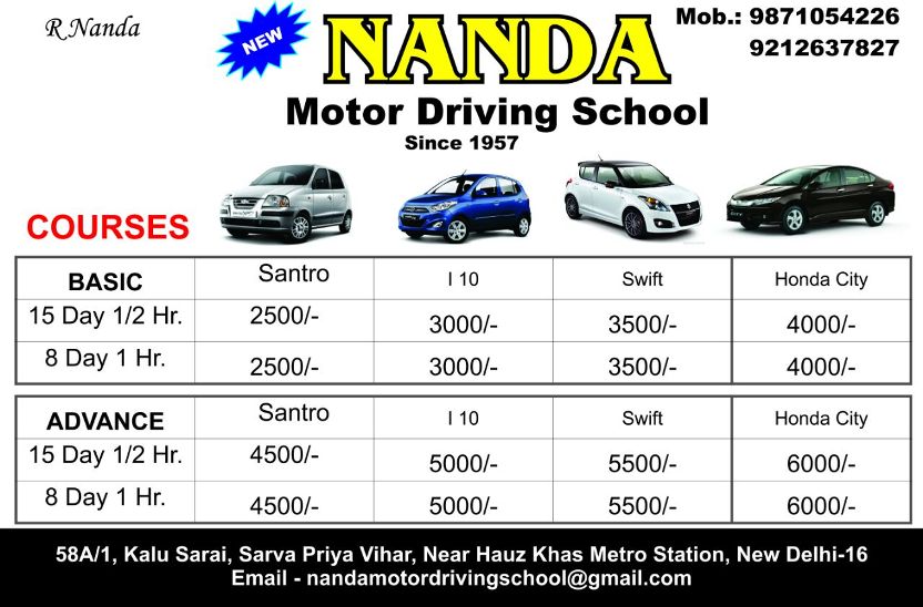 New Nanda Motor Driving School Courses Package