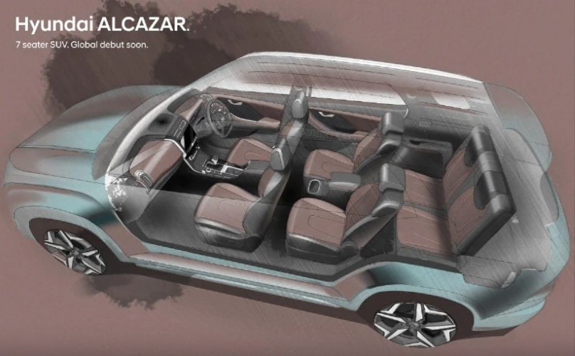 Hyundai Alcazar Interior design sketch