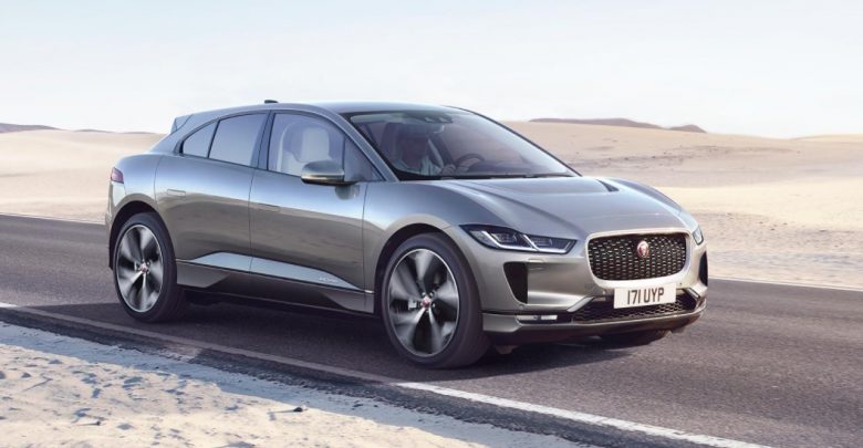 Jaguar I-Pace electric SUV on road