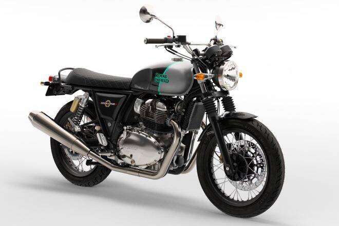 2021 Royal Enfield Interceptor 650 in black color with silver shade at the fuel tank