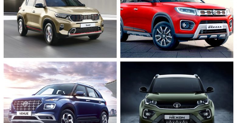Kia Sonet vs Hyundai Venue vs Vitara Brezza vs Tata Nexon