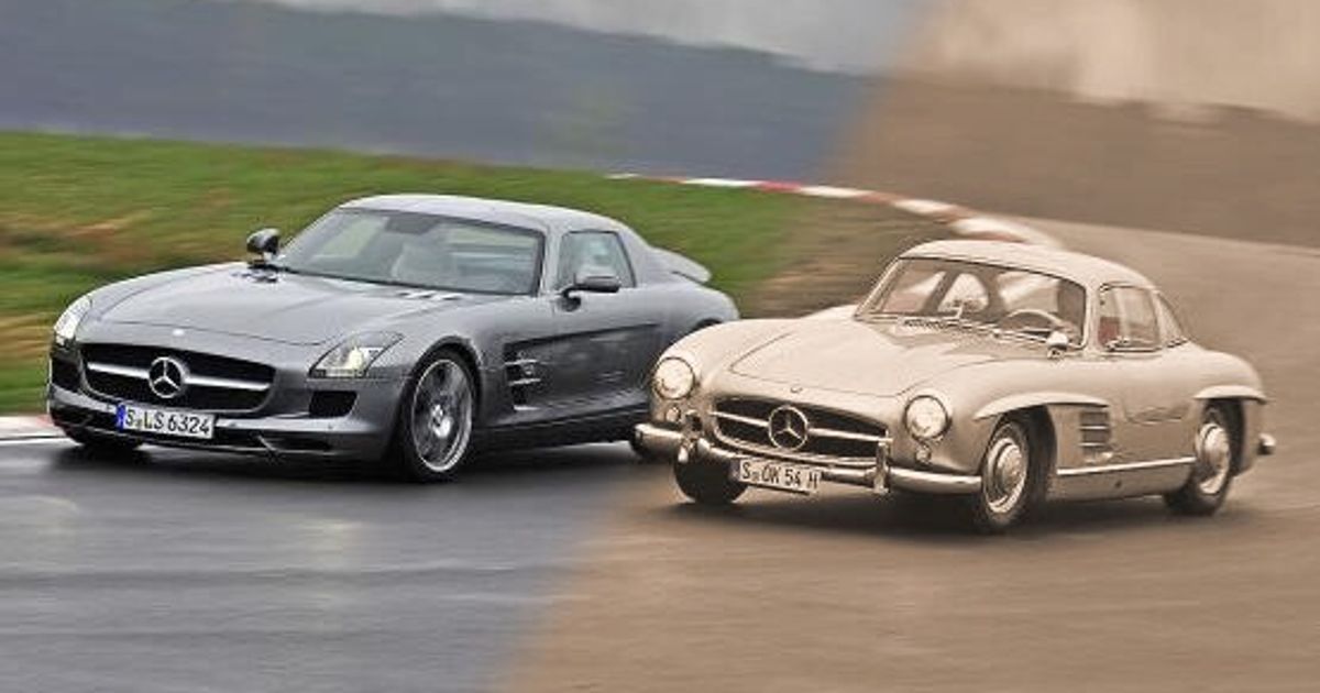 Old vs new. SLS Mercedes старый. Mercedes SLS 250 1970. Mercedes AMG старый. Легендарные серийные машины.